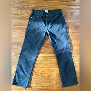 Sid Mashburn 5-pocket Slim Straight Pant in chocolate canvas color.